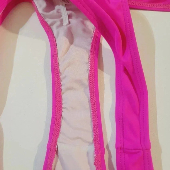 Summer Mae Women's Thong Bikini Swimsuit Adjustable Straps Pink Size L - Picture 4 of 5